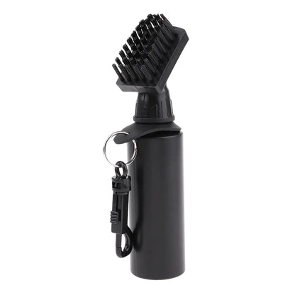 Portable Golf Club Groove Brush with Water Bottle - Black