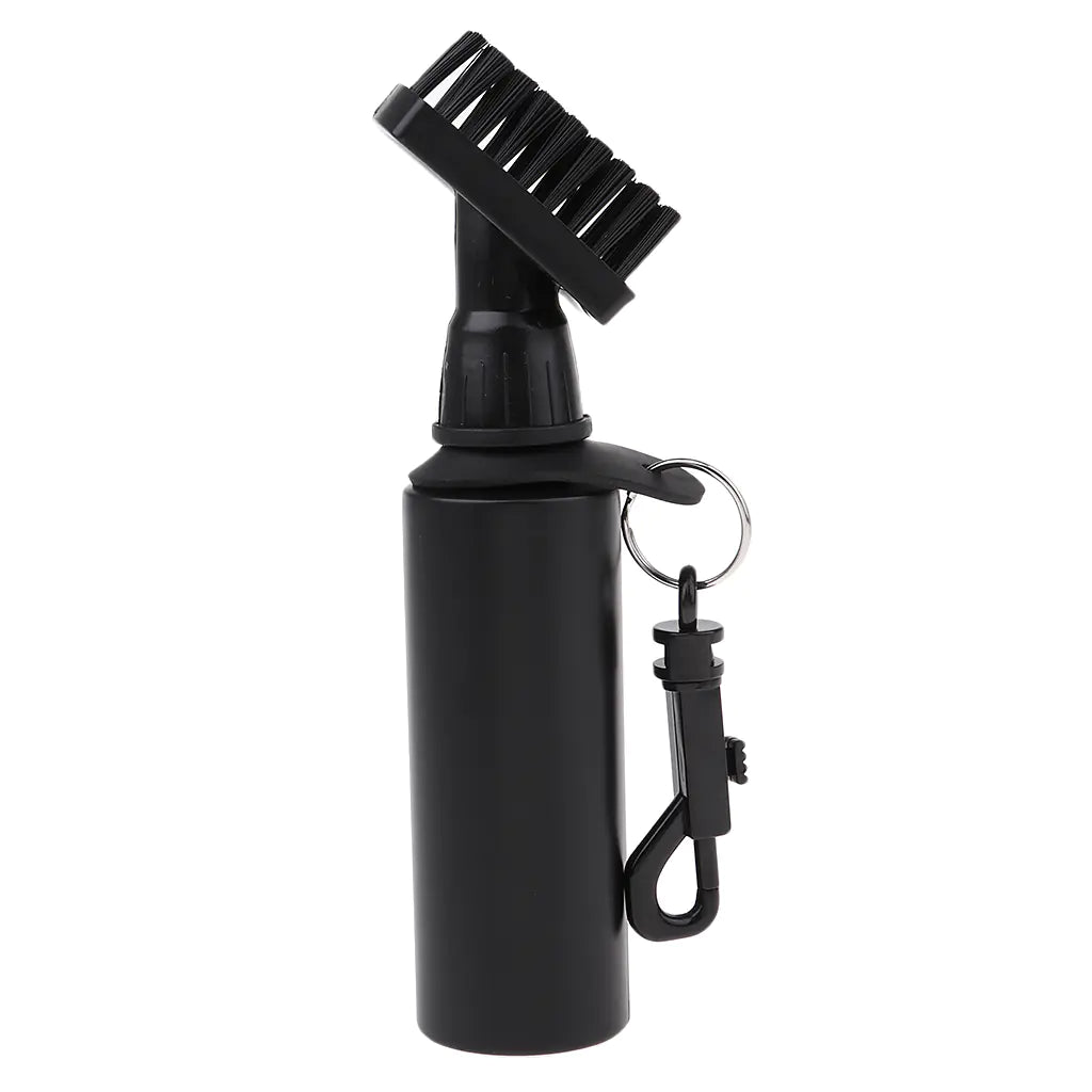Portable Golf Club Groove Brush with Water Bottle - Black