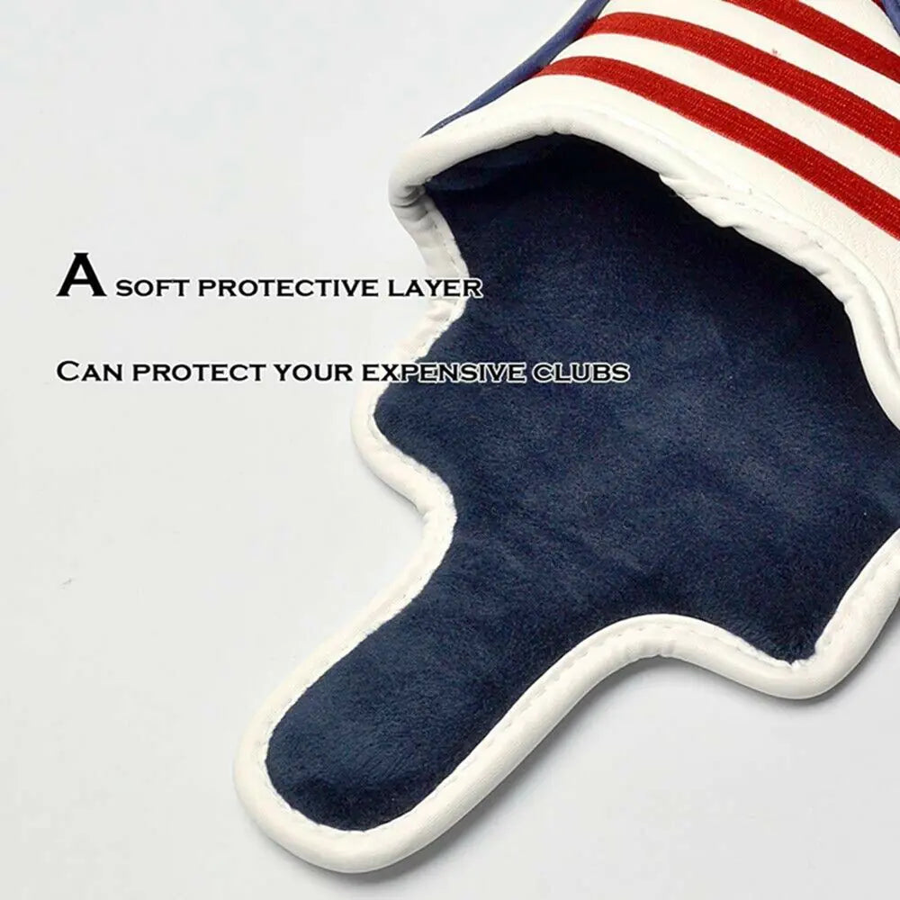 USA Embroidered PU Leather Golf Putter Headcovers