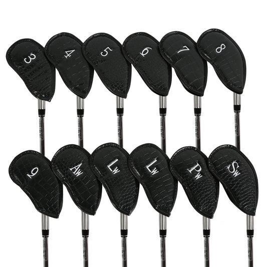 Custom PU Leather Golf Iron Head Covers with Patterns
