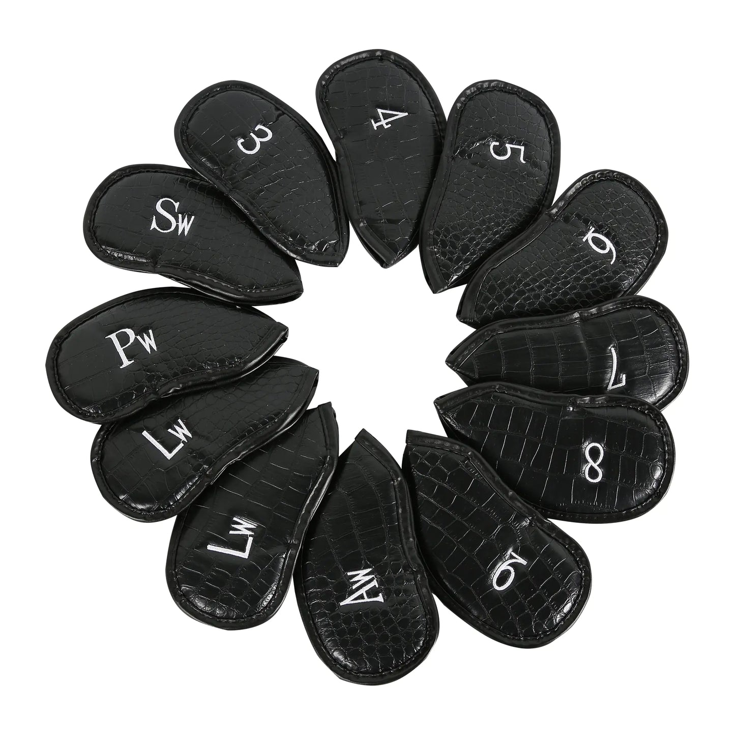 Custom PU Leather Golf Iron Head Covers with Patterns