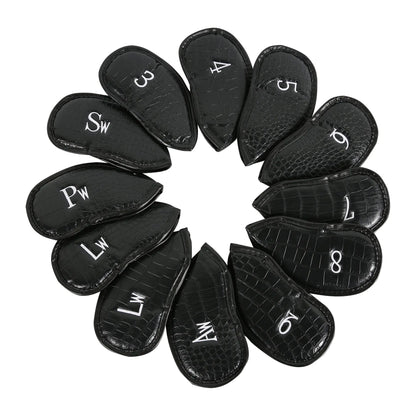 Custom PU Leather Golf Iron Head Covers with Patterns