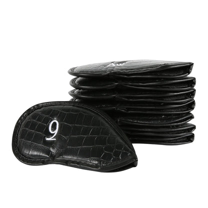 Custom PU Leather Golf Iron Head Covers with Patterns