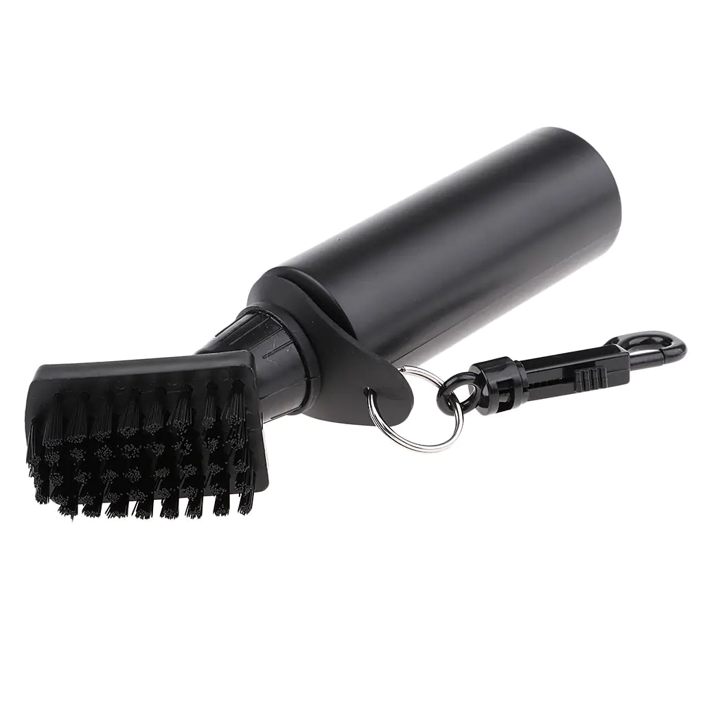 Portable Golf Club Groove Brush with Water Bottle - Black