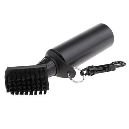 Portable Golf Club Groove Brush with Water Bottle - Black