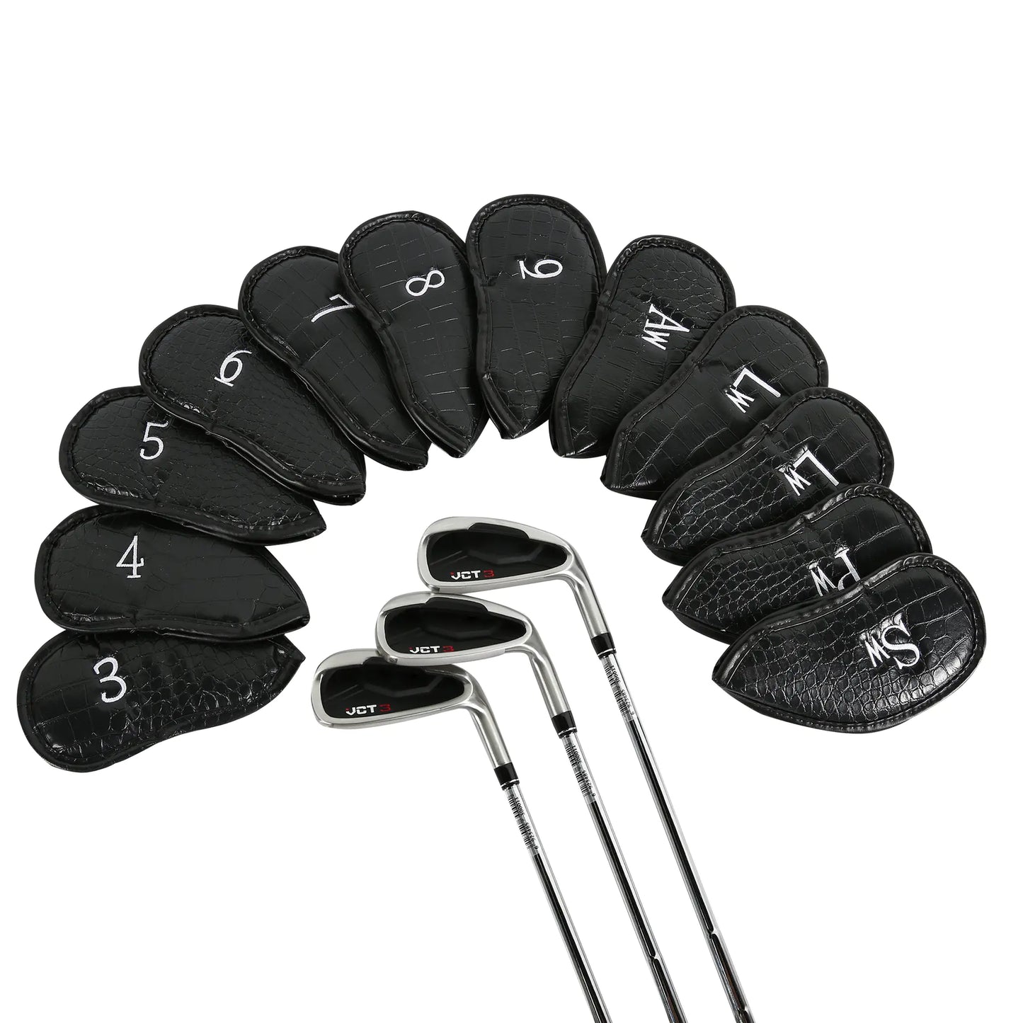 Custom PU Leather Golf Iron Head Covers with Patterns
