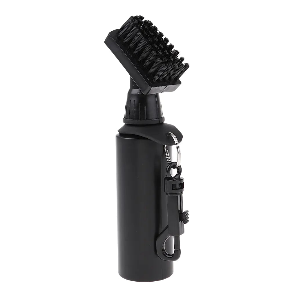 Portable Golf Club Groove Brush with Water Bottle - Black